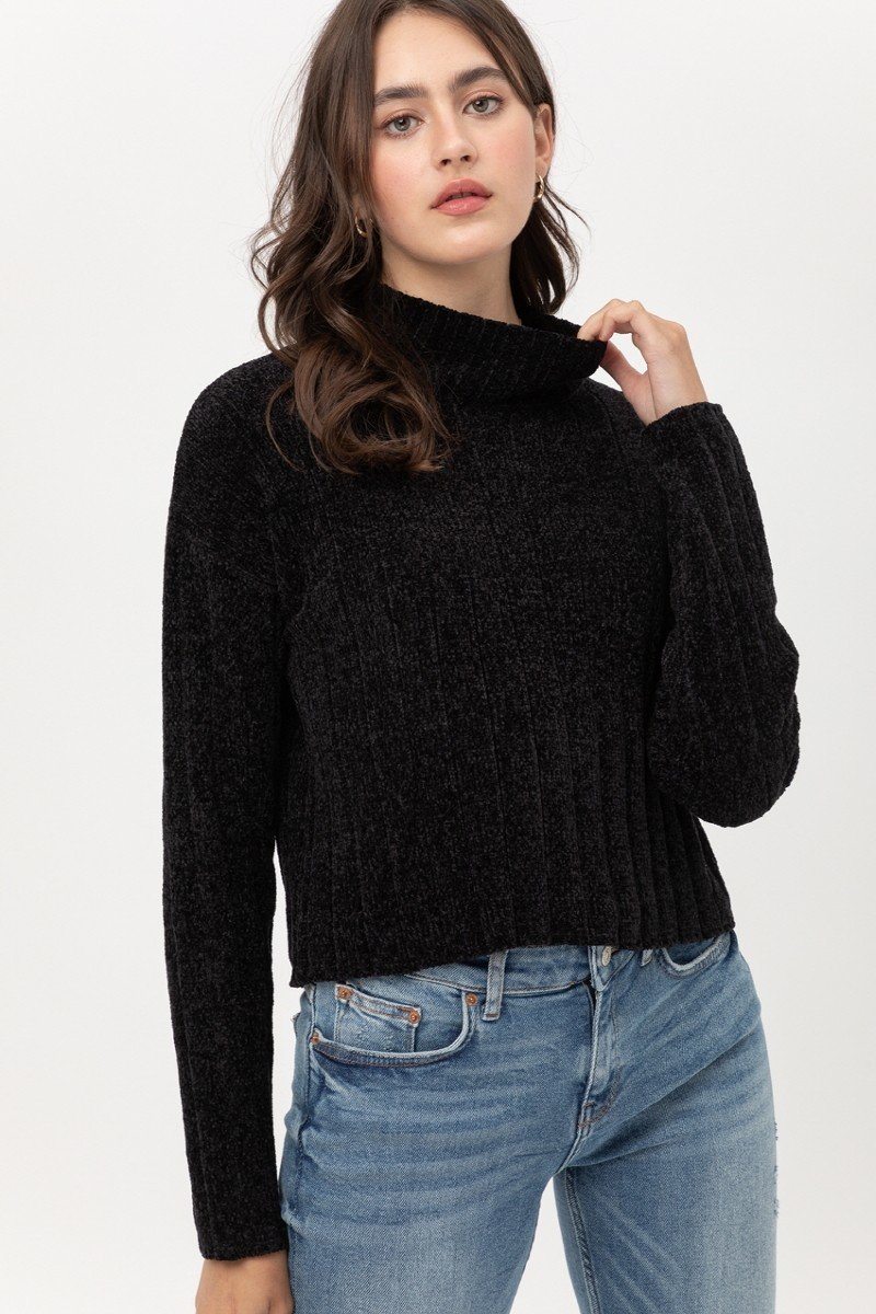 Haley Cropped Chenille Sweater